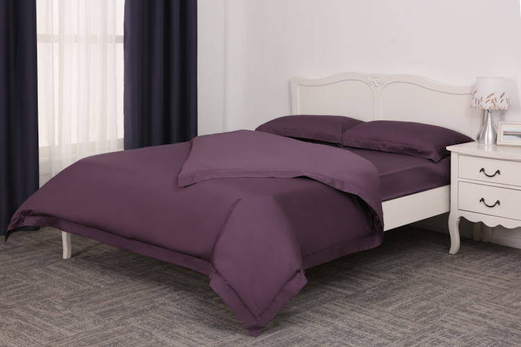 Comfortable deep purple Telas Sabanas bedding set