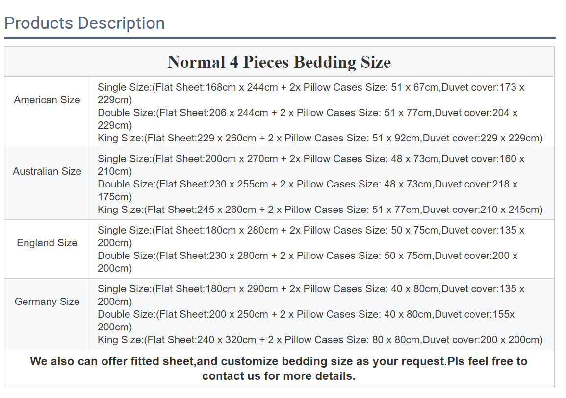Egyptian twill cotton bedding set