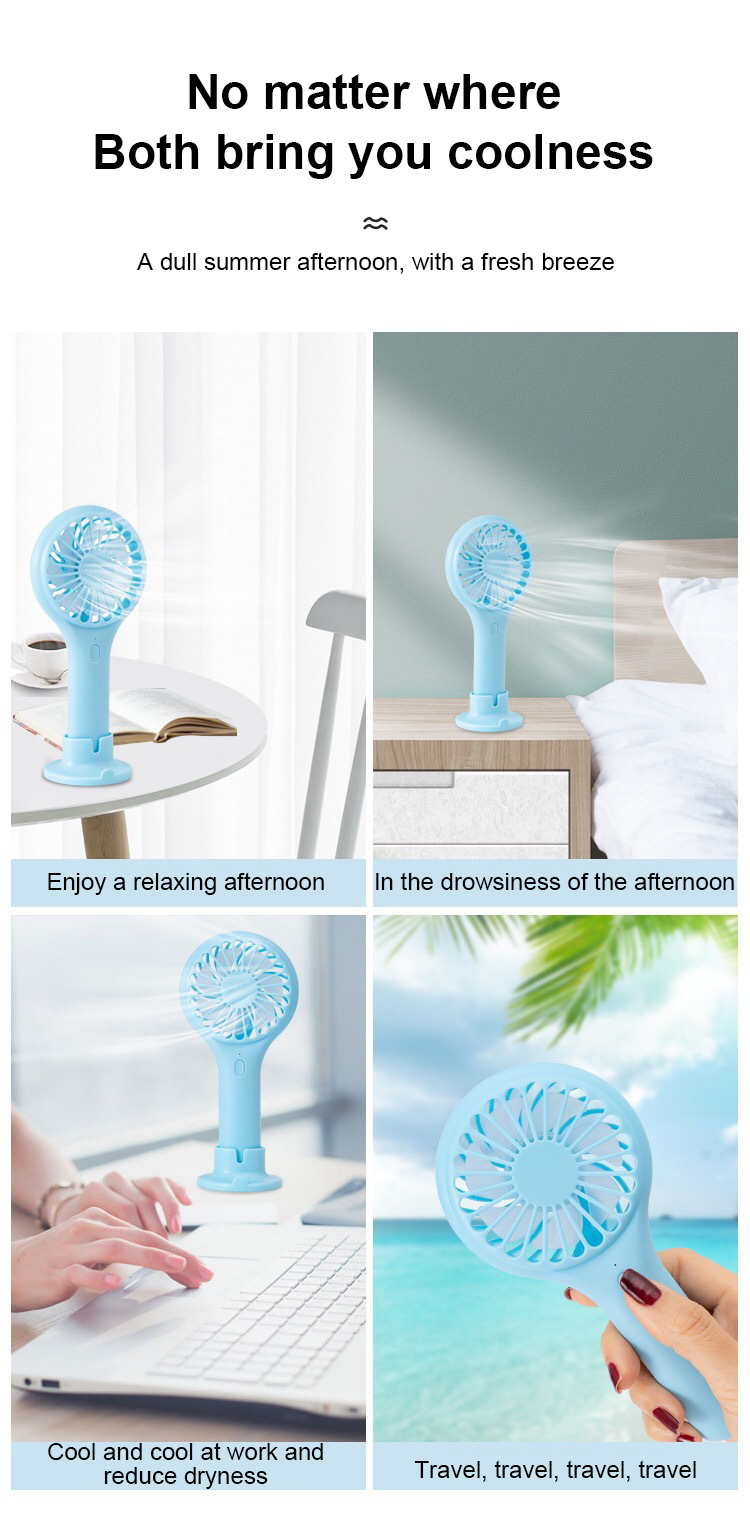 Design powerful small individual battery operating speed adjustable mini hand-held fan