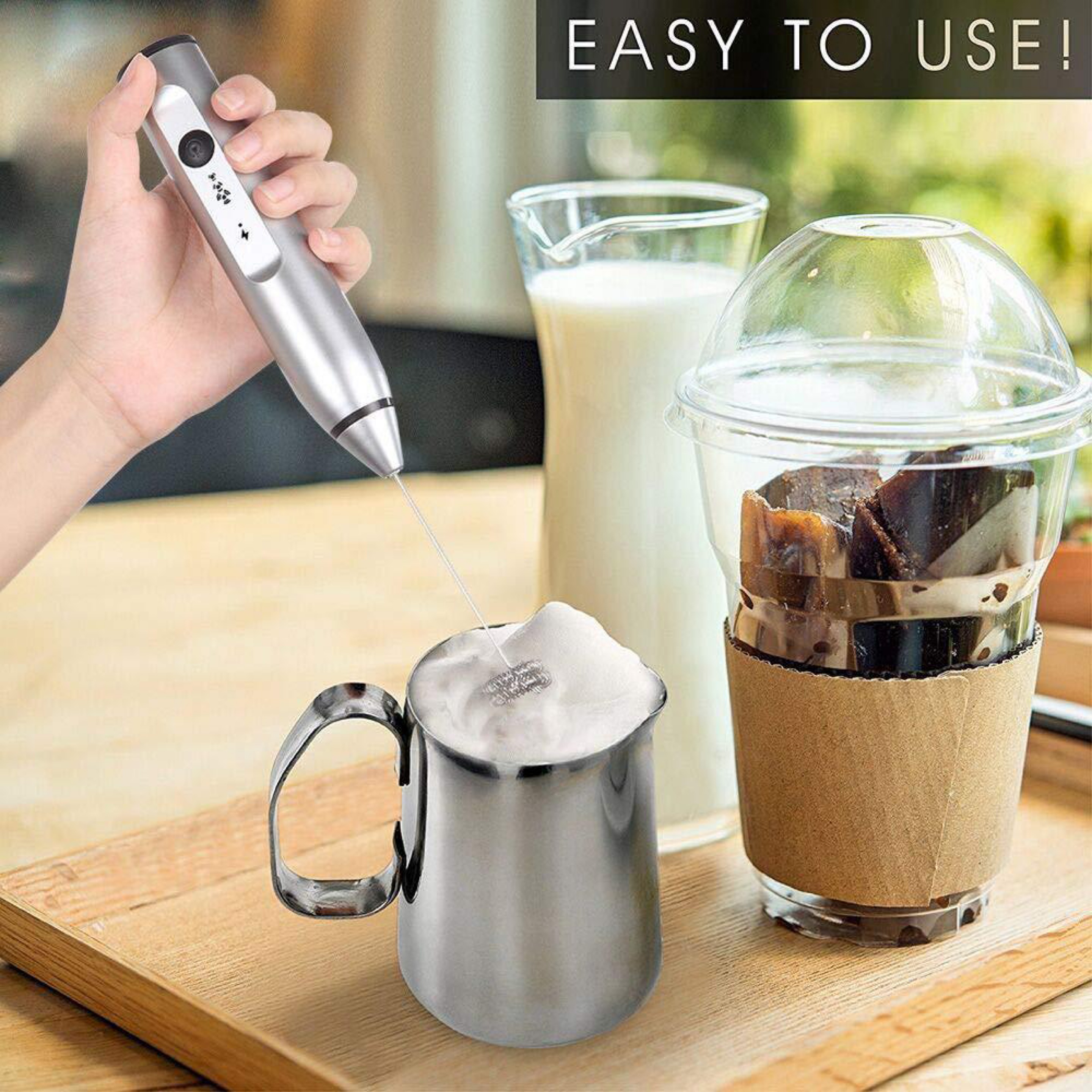 Household three-step multi-function rechargeable baking tool egg beater