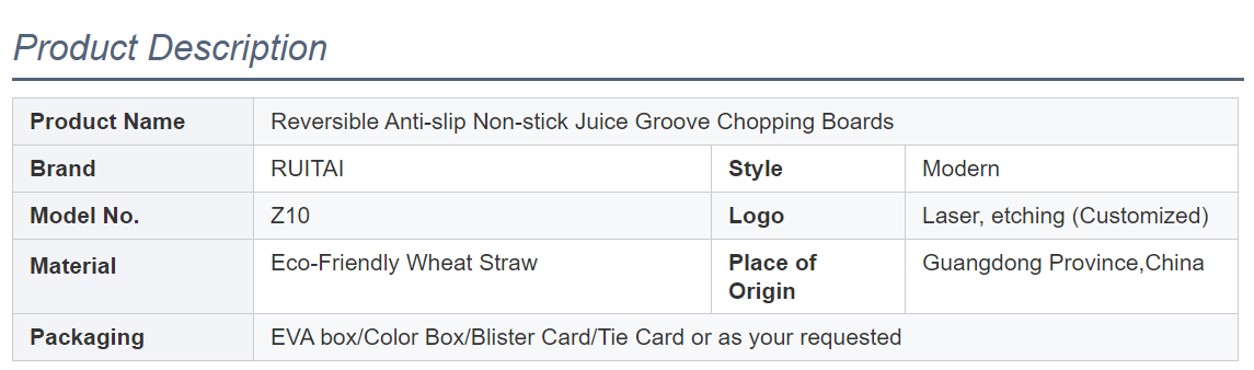 Ritai thickened reversible non slip non stick juice groove Chopping board