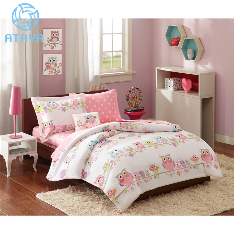 Custom printed soft plush children's bedding set