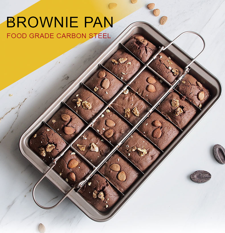 Professional non - stick tape dividing line carbon steel brownie bread cake baking pan 
