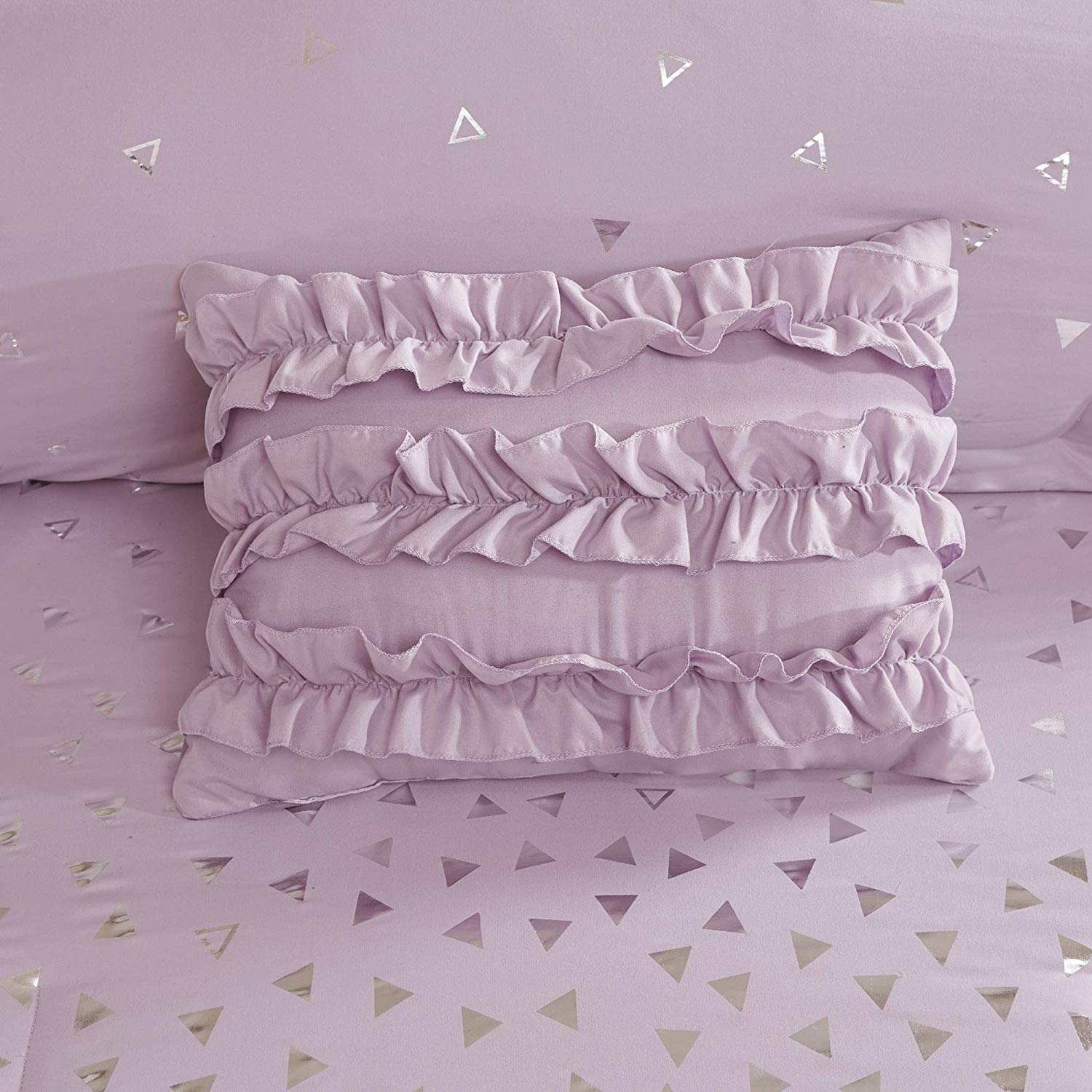 Newly designed triangle metal printed ultra-soft hypoallergenic 4 piece bedding set