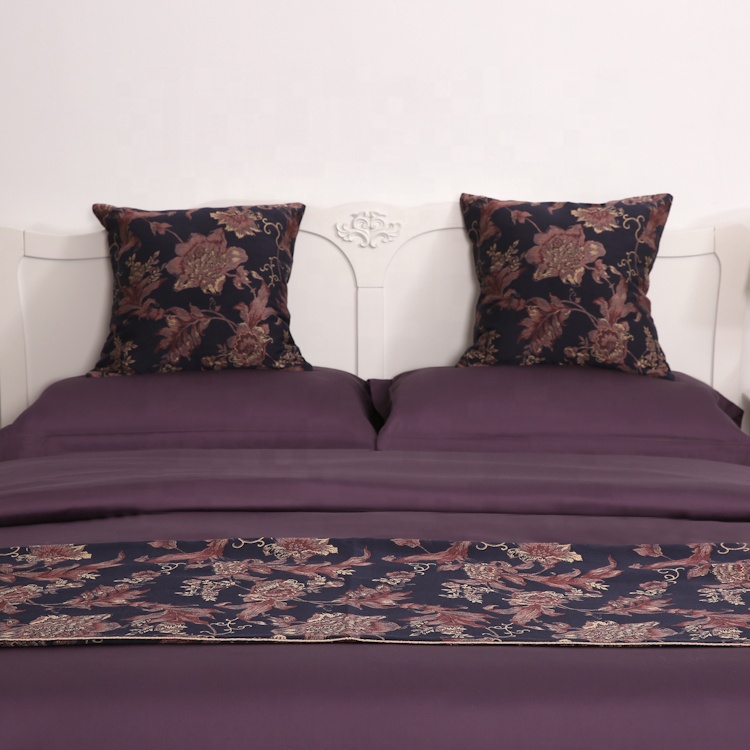 Comfortable deep purple Telas Sabanas bedding set