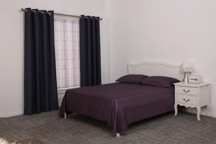 Comfortable deep purple Telas Sabanas bedding set