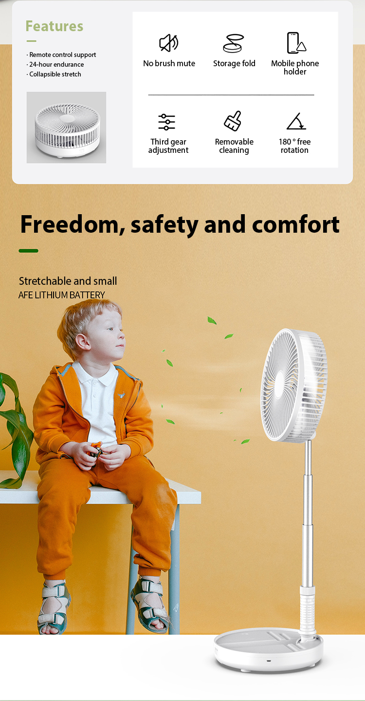 Watt A18A vertical cooling radiator folding USB electric small fan