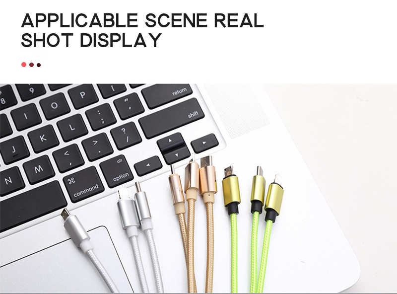 Multifunctional woven fast charging mobile phone data cable