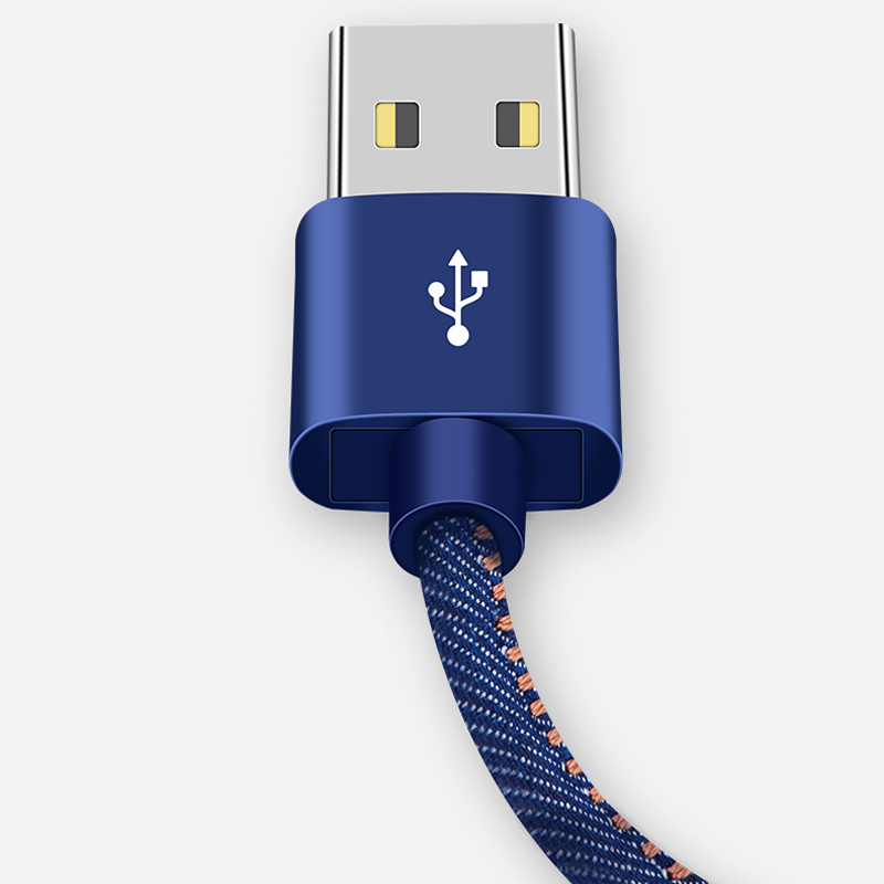 High quality 2A cowboy denim durable cloth 1M TYPE C Usb charging date Cable for Samsung S9 S8 Huawei mate30pro