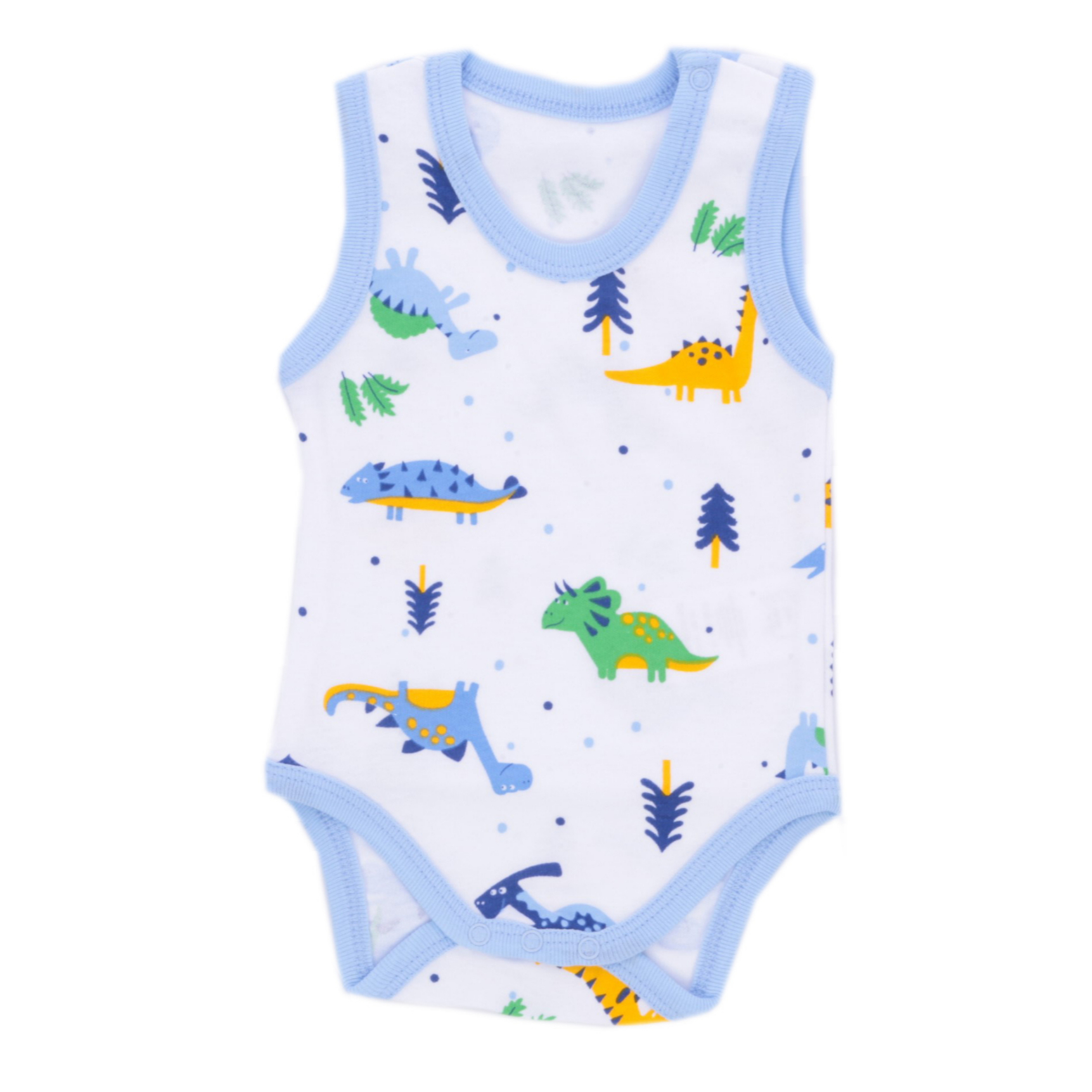 %100 Cotton Blue Dragon Patterned Baby Bodysuit