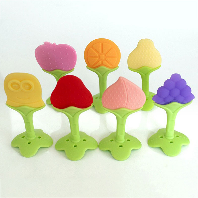 Baby silicone molar stick soft sensory free BPA toy fruit tooth glue