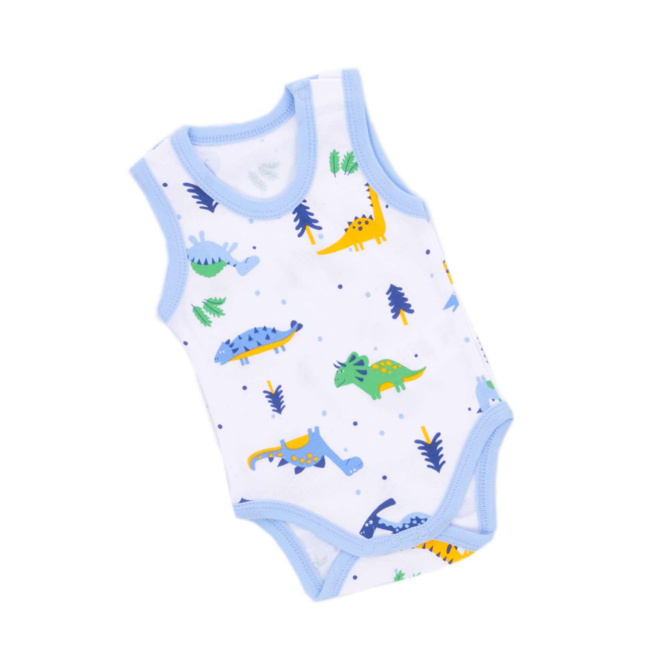 %100 Cotton Blue Dragon Patterned Baby Bodysuit