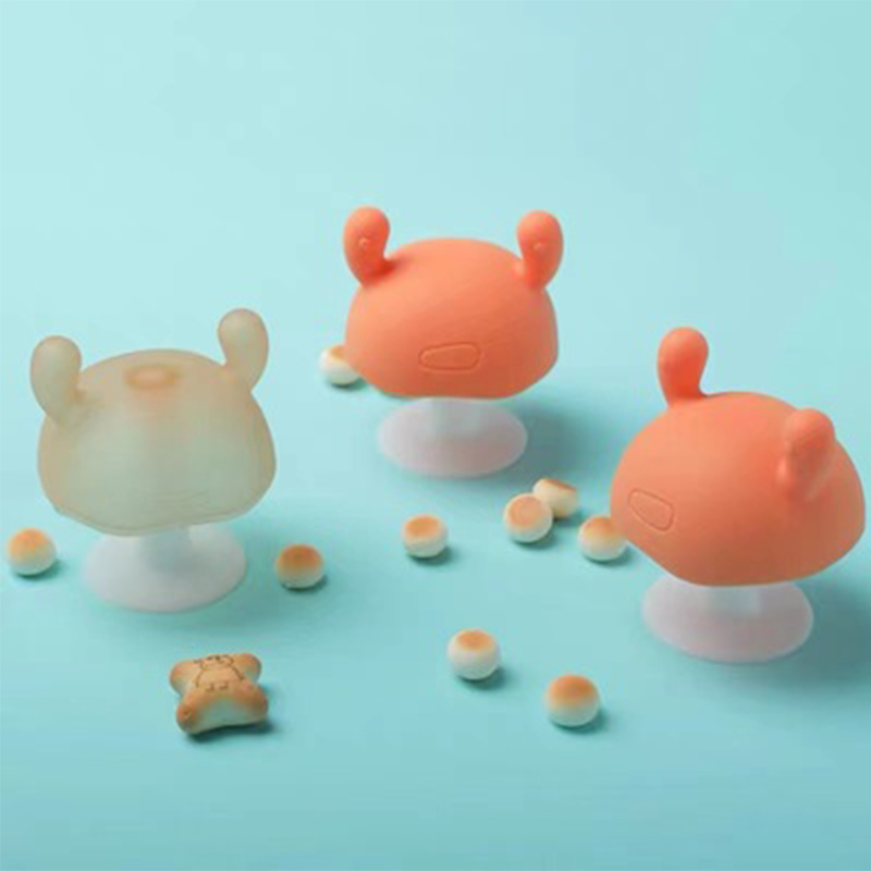 Soothe baby cartoon pig mother liquid silicone mushroom tooth gum