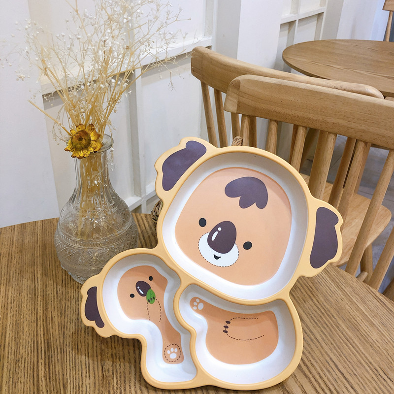 Does not contain BPA bamboo fibre suit baby tableware