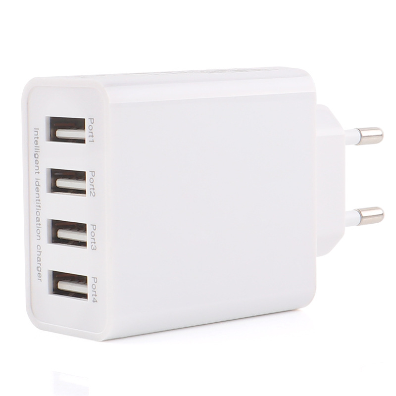 4 ports usb wall chargers 5v 2.4a max 28w total for Phone