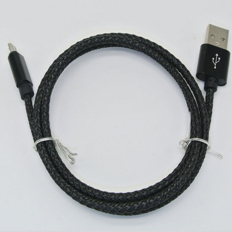 Hot - selling aluminum metal 1 meter 2A color hemp braided charging USB synchronous mobile phone data line