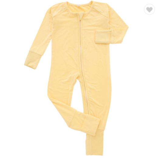New long sleeve 95% bamboo fiber 5% spandex newborn jumpsuit blank zipper baby jumpsuit