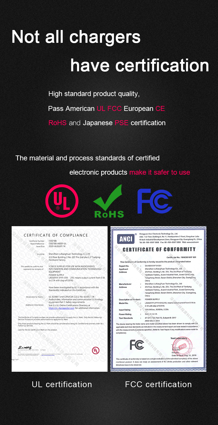 Suitable for home and travel DOE6 5 v1a 5 v 1 a 5 v 1 amp wall charger