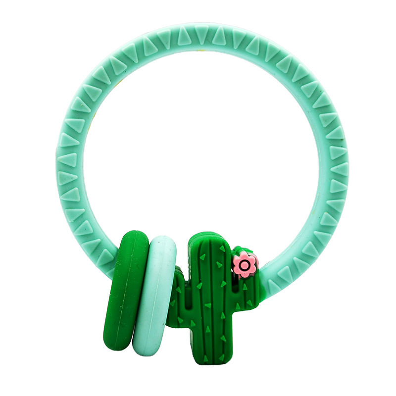 Hot selling crochet elephant teething wooden ring sensory toy baby teeth-gum