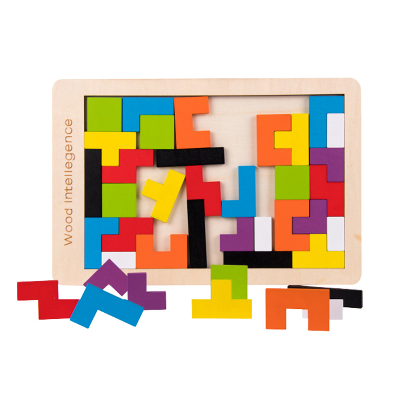Newly designed wooden jigsaw puzzle for children's logical thinking training