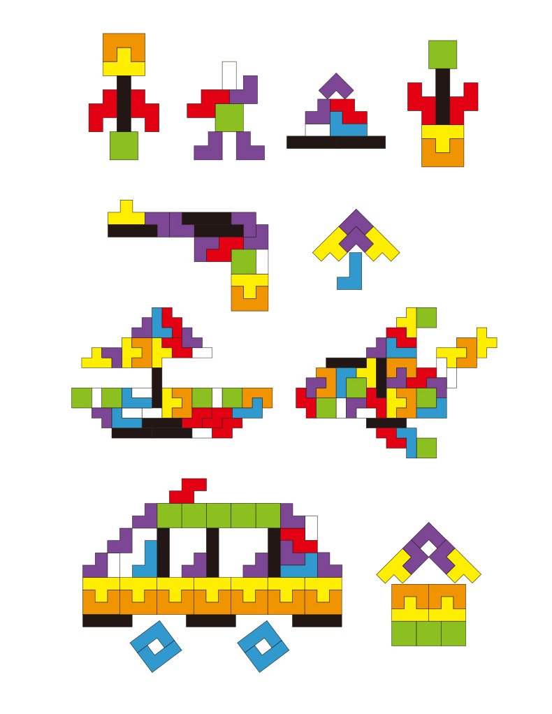 Newly designed wooden jigsaw puzzle for children's logical thinking training