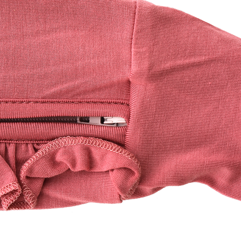 Fall Winter Ribbed Baby Clothes Sleep suits Front Zip Butts Ruffle Newborn Girls Layette Footie Rompers jumpsuit