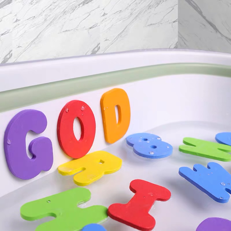 Amazon 36 pieces EVA foam letters and 10 pieces digital bathtub children's bath toys