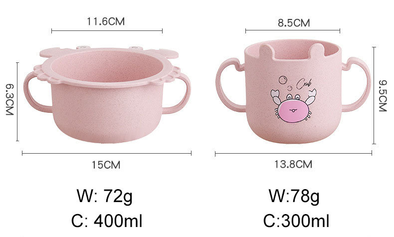 2021 New Design Children's Plate Grid Household Creative Cartoon Anti Falling Baby Kids Chileren Tableware Set