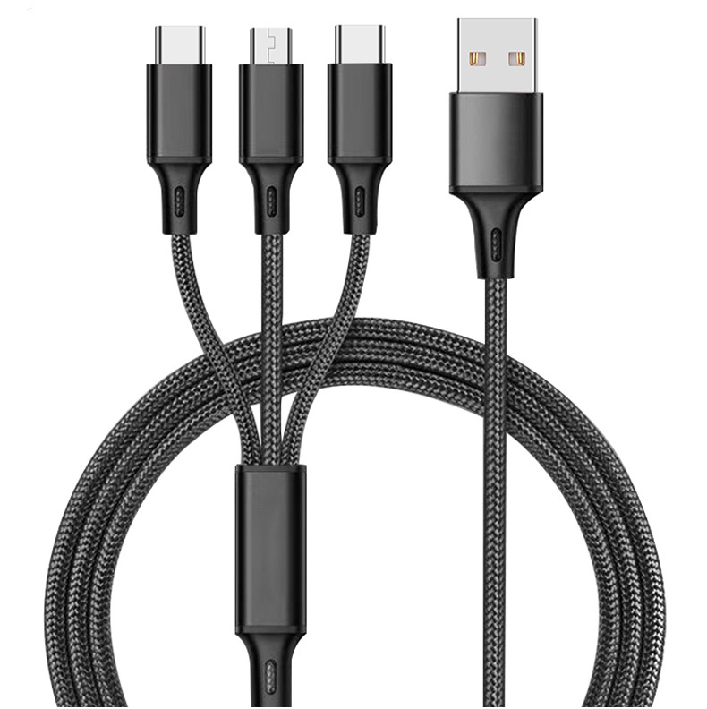 Honor mark 3 in 1 multi - fast charge USB mobile phone charging data cable