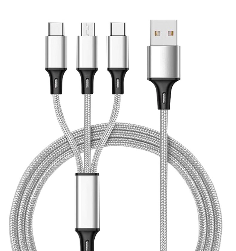 Honor mark 3 in 1 multi - fast charge USB mobile phone charging data cable