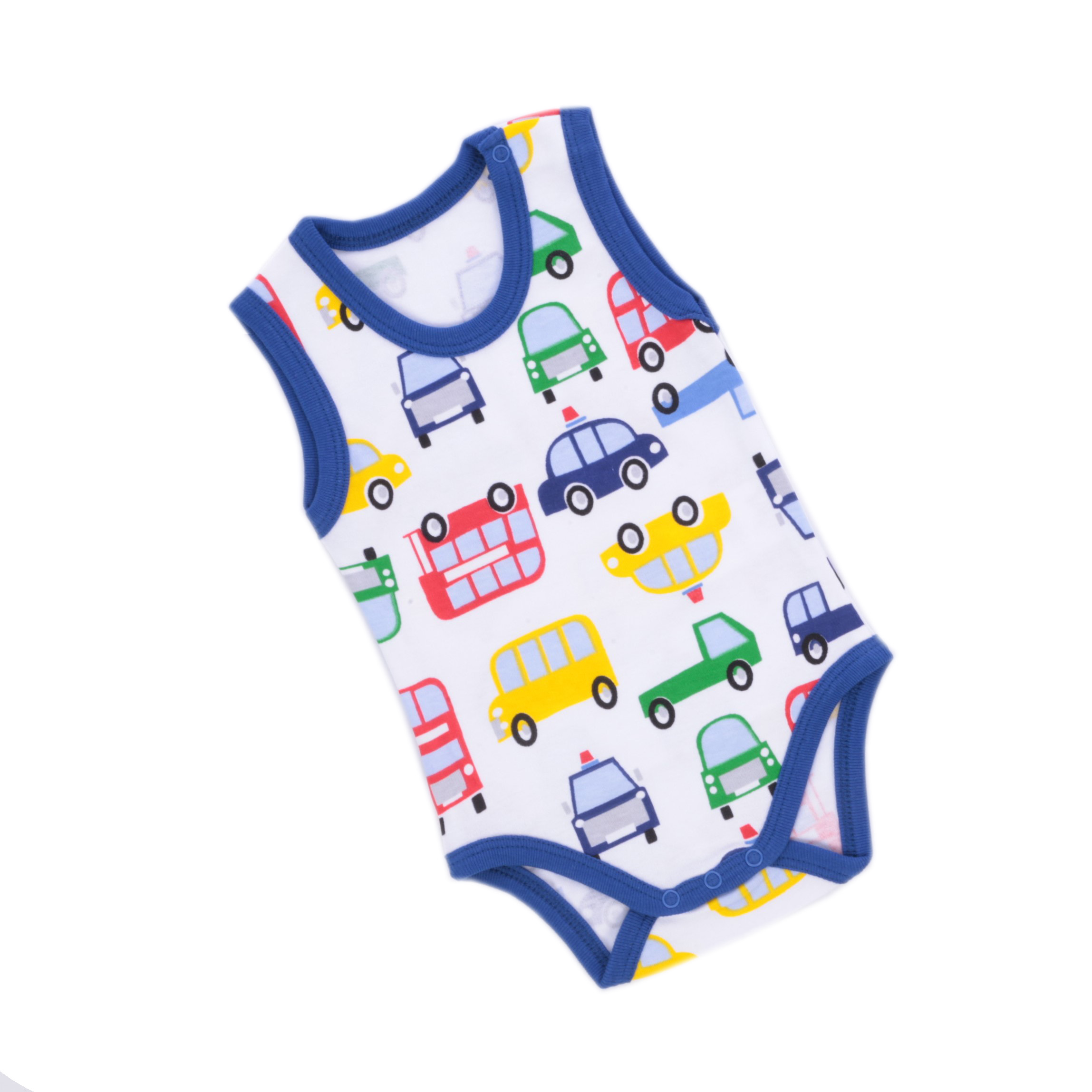 Blue Car Patterned Baby Bodysuit