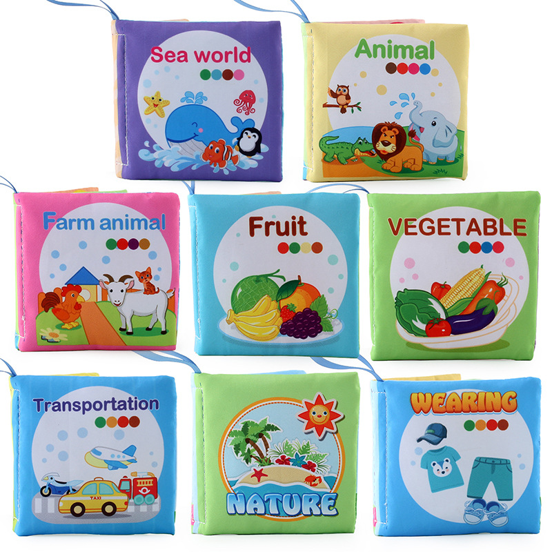 Non-toxic wrinkle infant early education soft cloth book toys