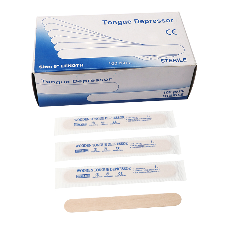 CE ISO certified grade A high quality disposable medical consumables sterile packaging Tongue depressor