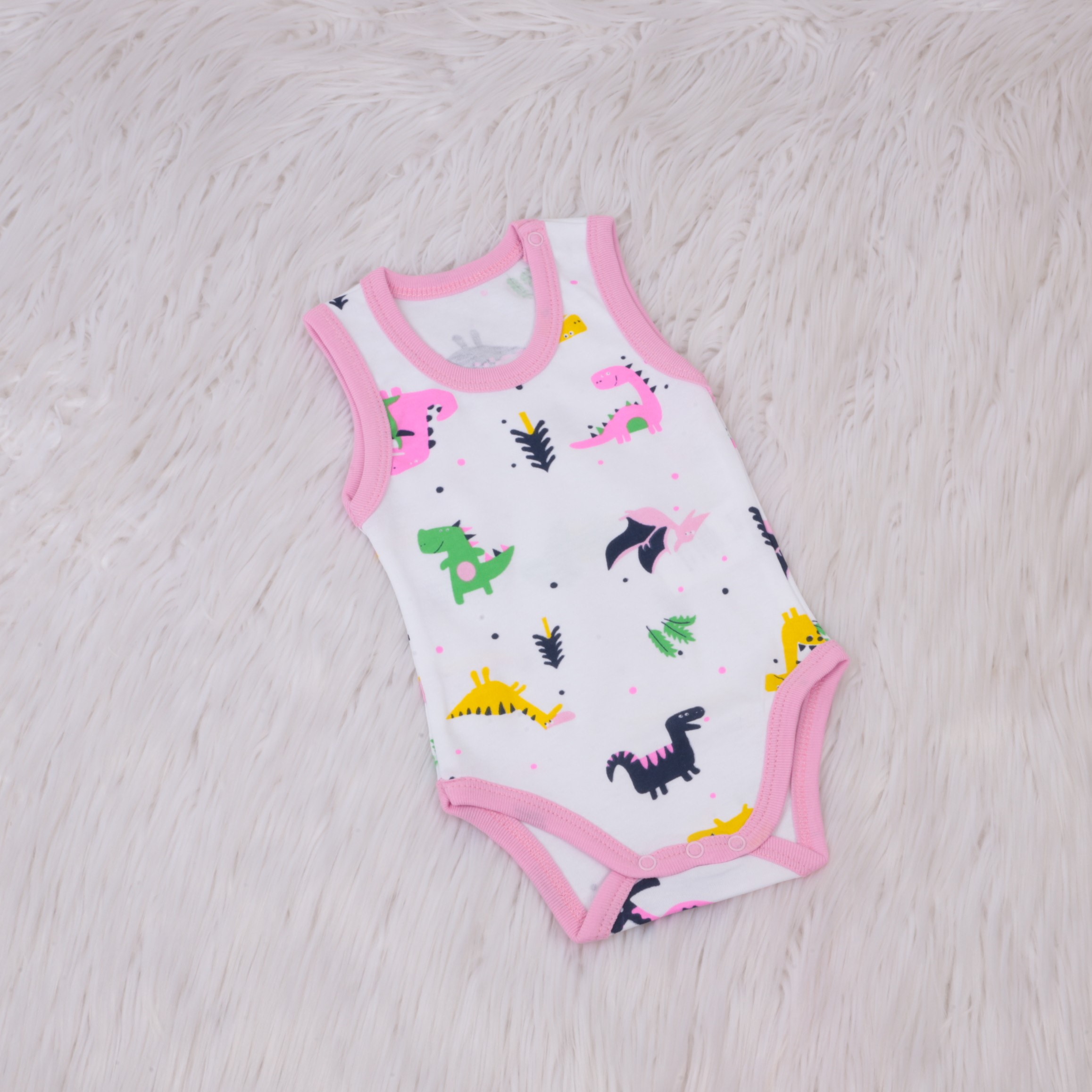 High Quality Pink Dragon Patterned Baby Bodysuit