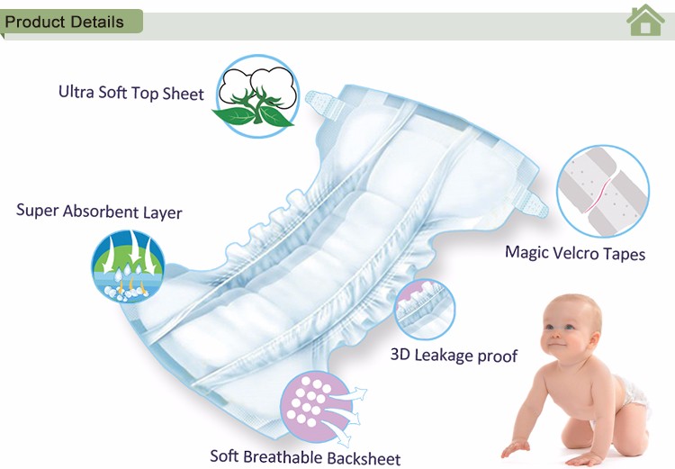 制造商出口到全球低价婴儿尿布
