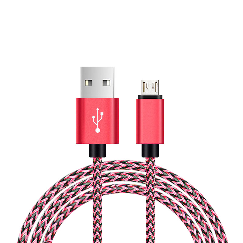 Hot - selling aluminum metal 1 meter 2A color hemp braided charging USB synchronous mobile phone data line