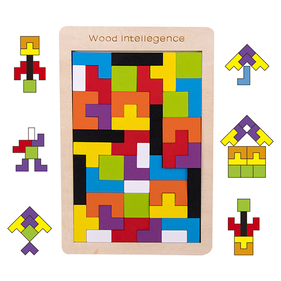 Newly designed wooden jigsaw puzzle for children's logical thinking training