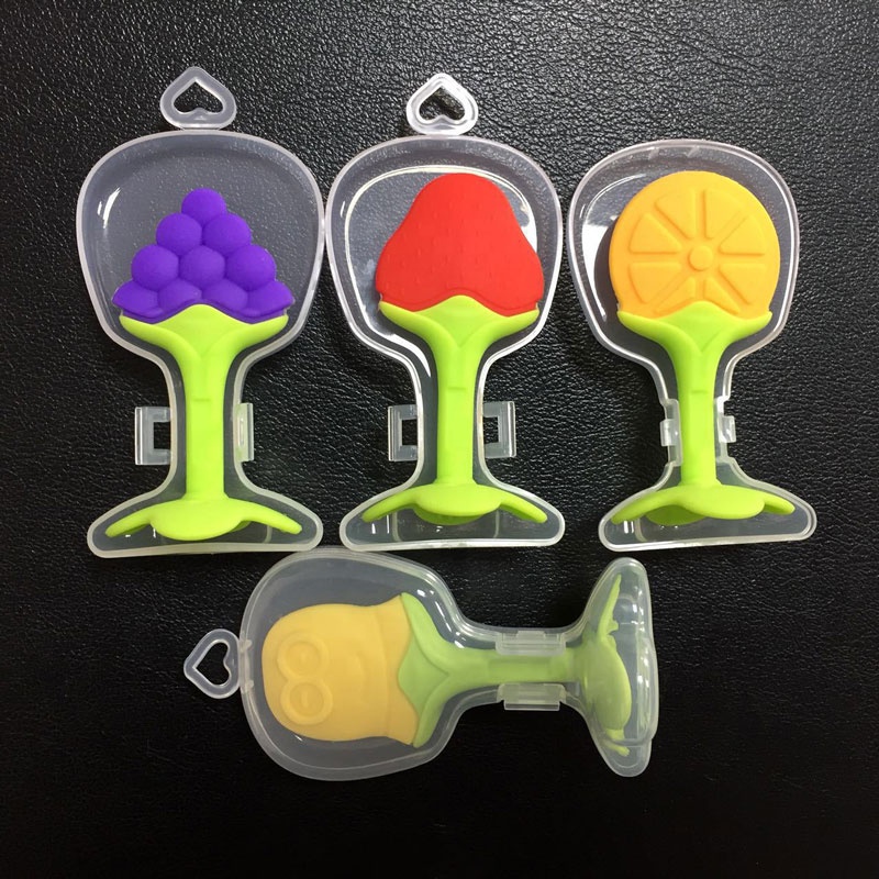 Baby silicone molar stick soft sensory free BPA toy fruit tooth glue