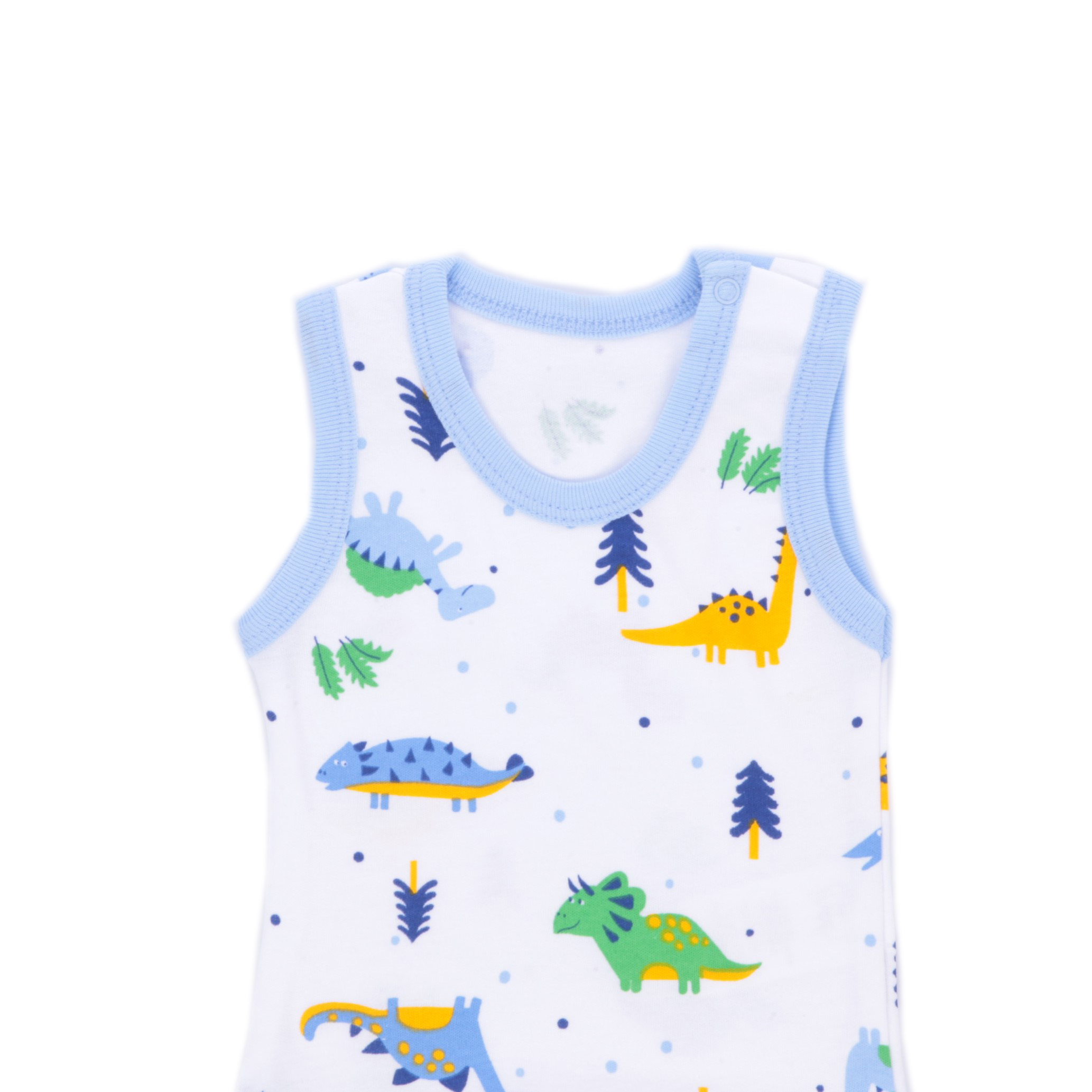 %100 Cotton Blue Dragon Patterned Baby Bodysuit