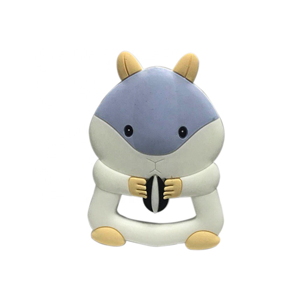 New creative cartoon squirrel chew toy baby tooth glue