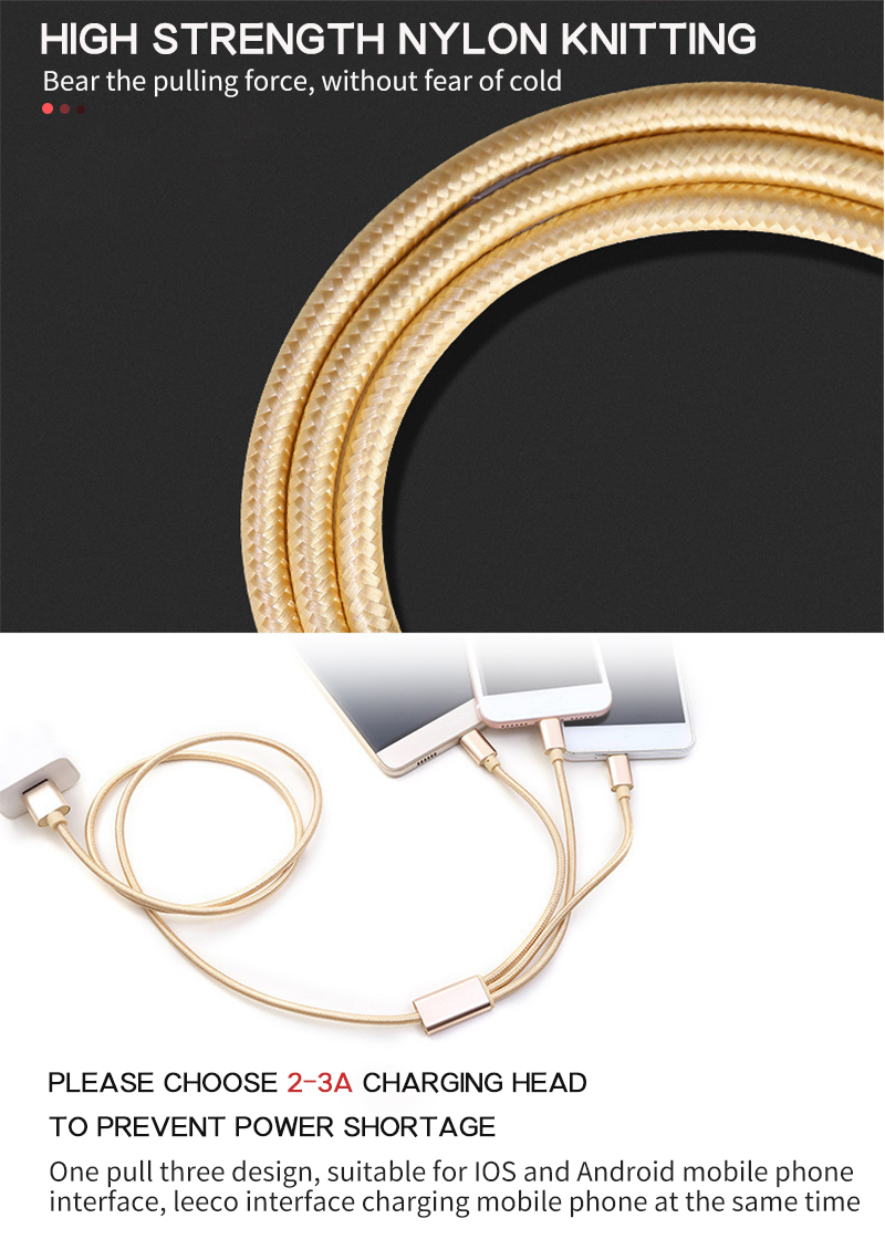 Multifunctional woven fast charging mobile phone data cable