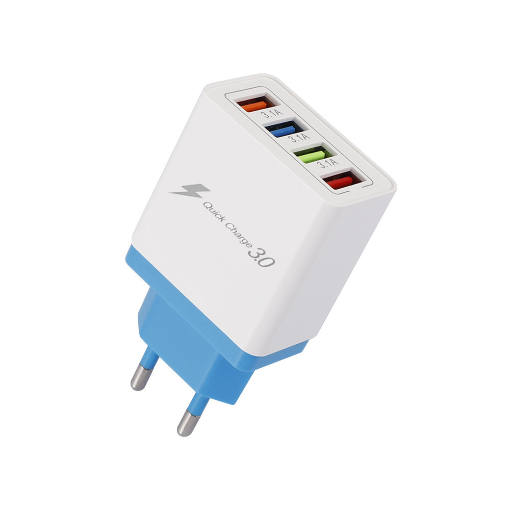 Suitable for Samsung Huawei Xiaomi QC 3.0 wall universal travel suitable for EU 4 USB mobile phone charger