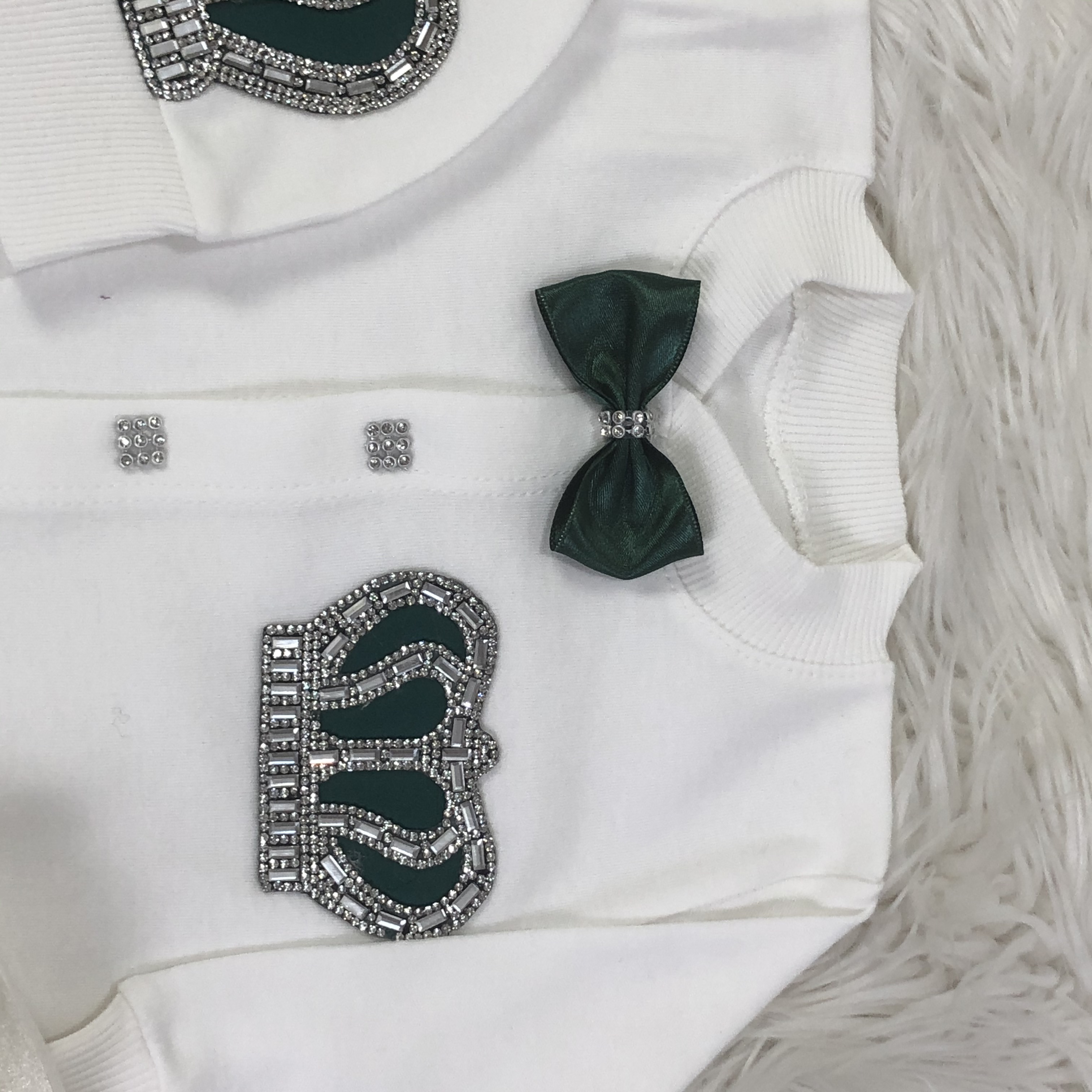 4 Pieces Emerald Color Baby Romper Set Clothes