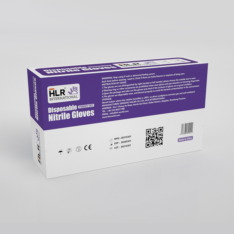 HLR powderless nitrile disposable medical gloves