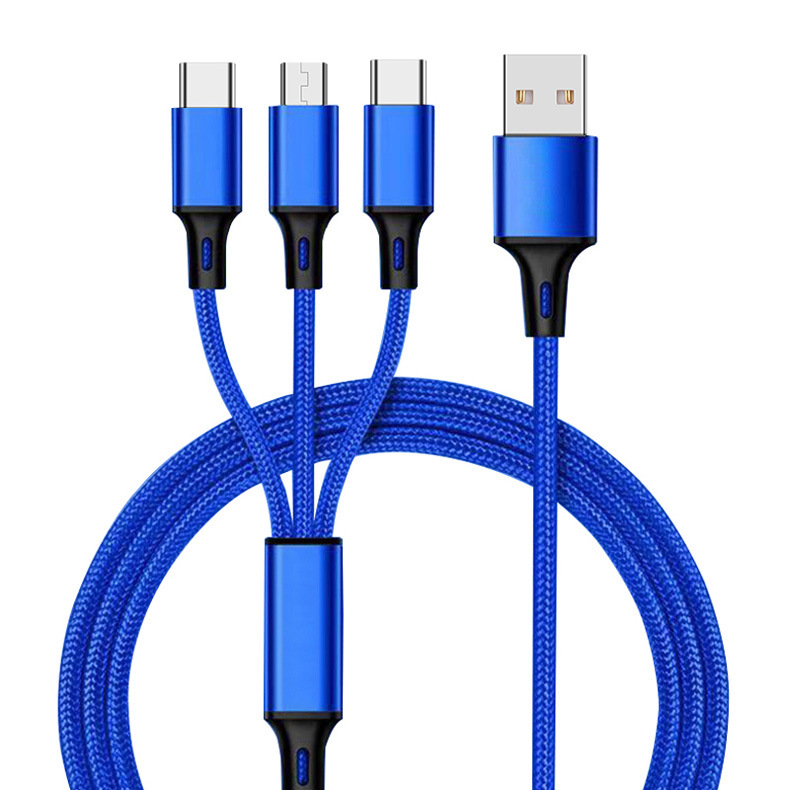 Honor mark 3 in 1 multi - fast charge USB mobile phone charging data cable