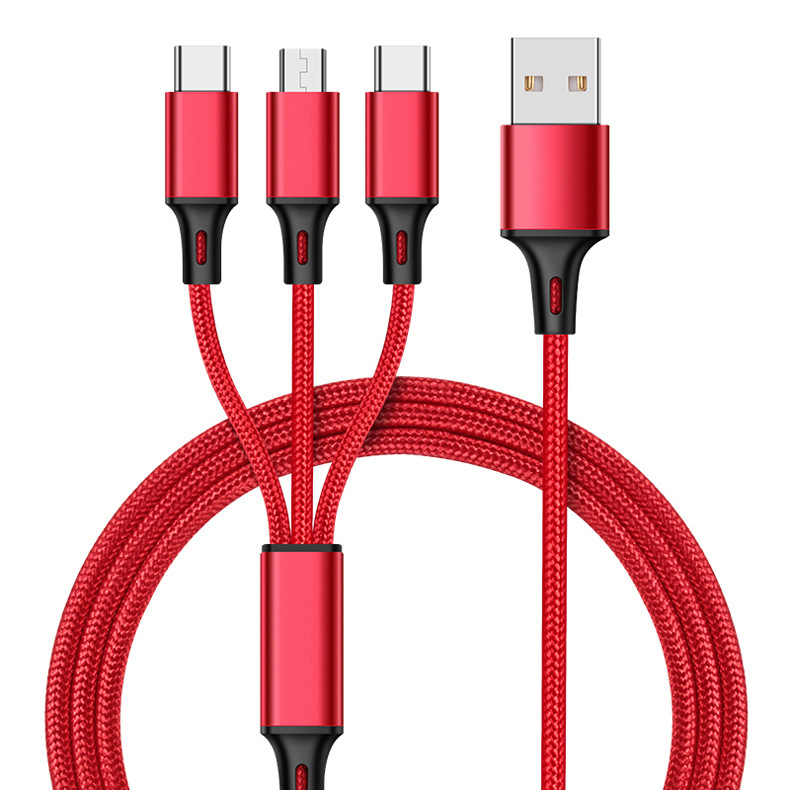 Honor mark 3 in 1 multi - fast charge USB mobile phone charging data cable