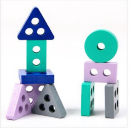 Environmentally friendly non-toxic 3D geometric stacking classification of wooden toys