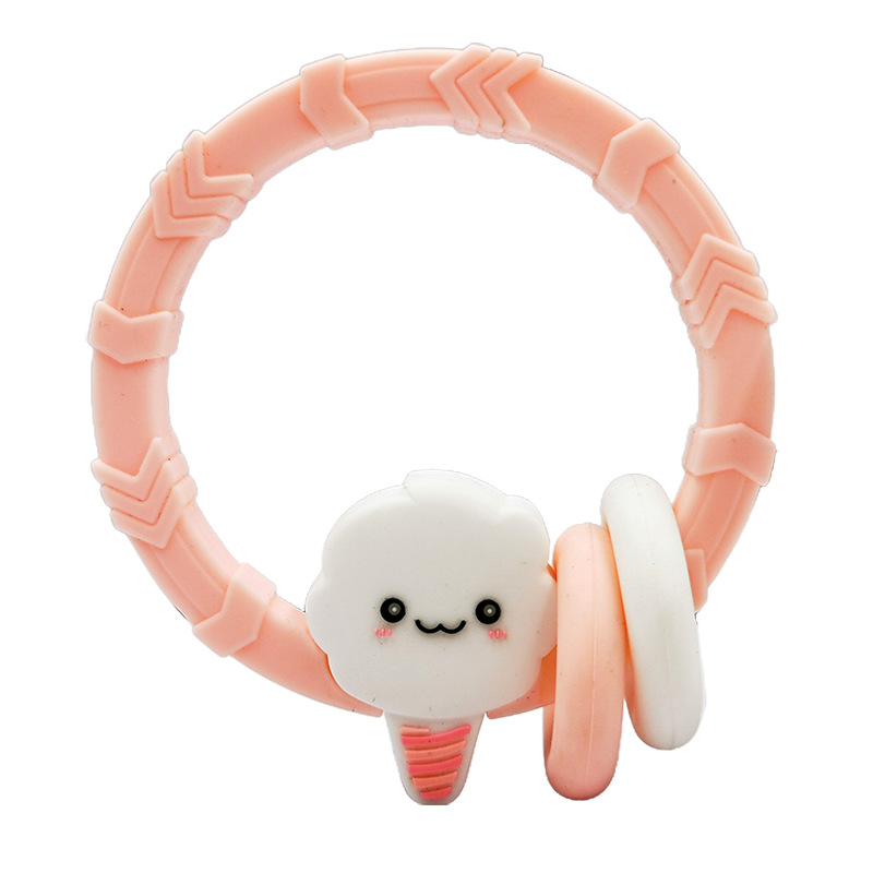 Hot selling crochet elephant teething wooden ring sensory toy baby teeth-gum
