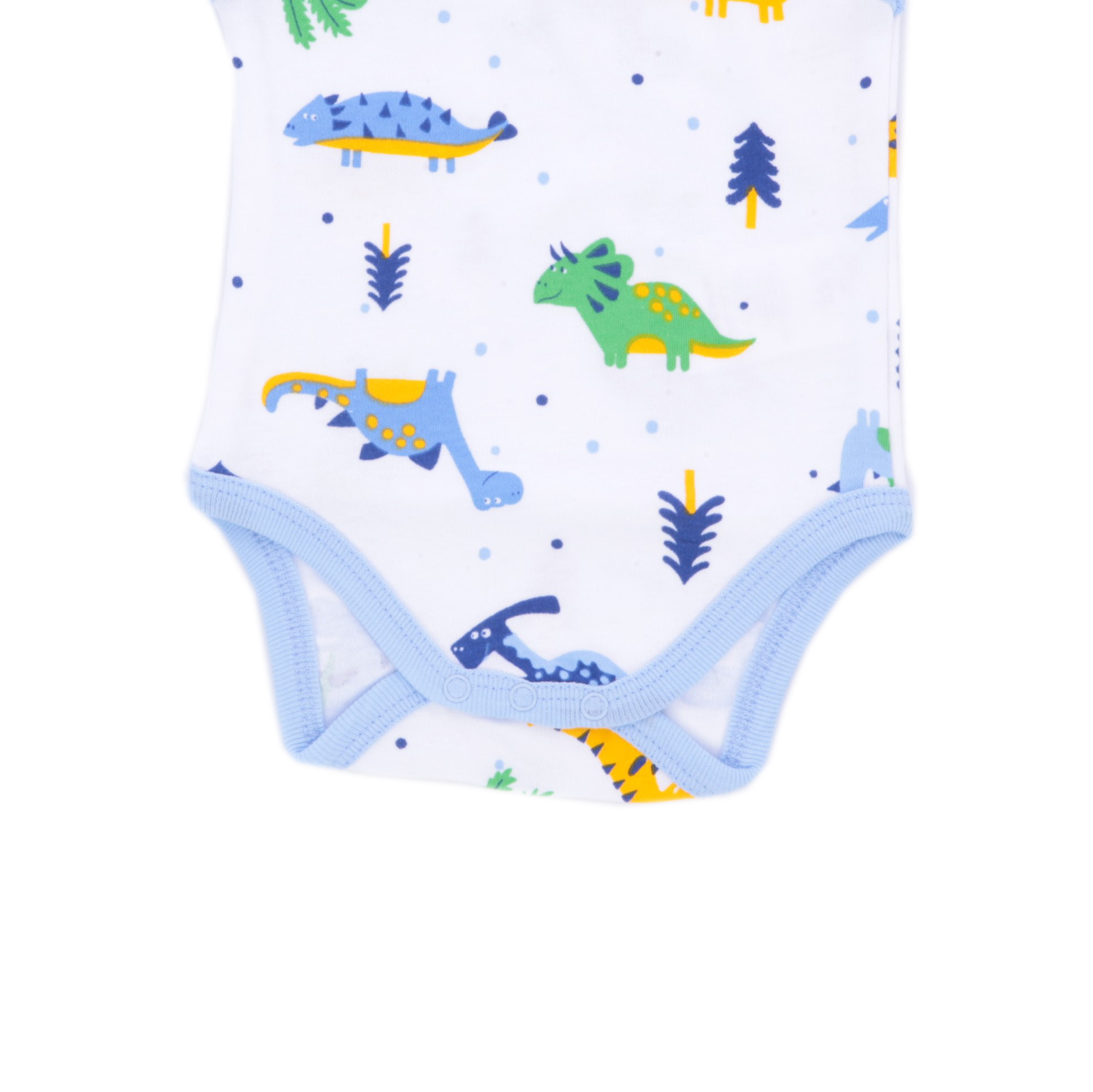 %100 Cotton Blue Dragon Patterned Baby Bodysuit