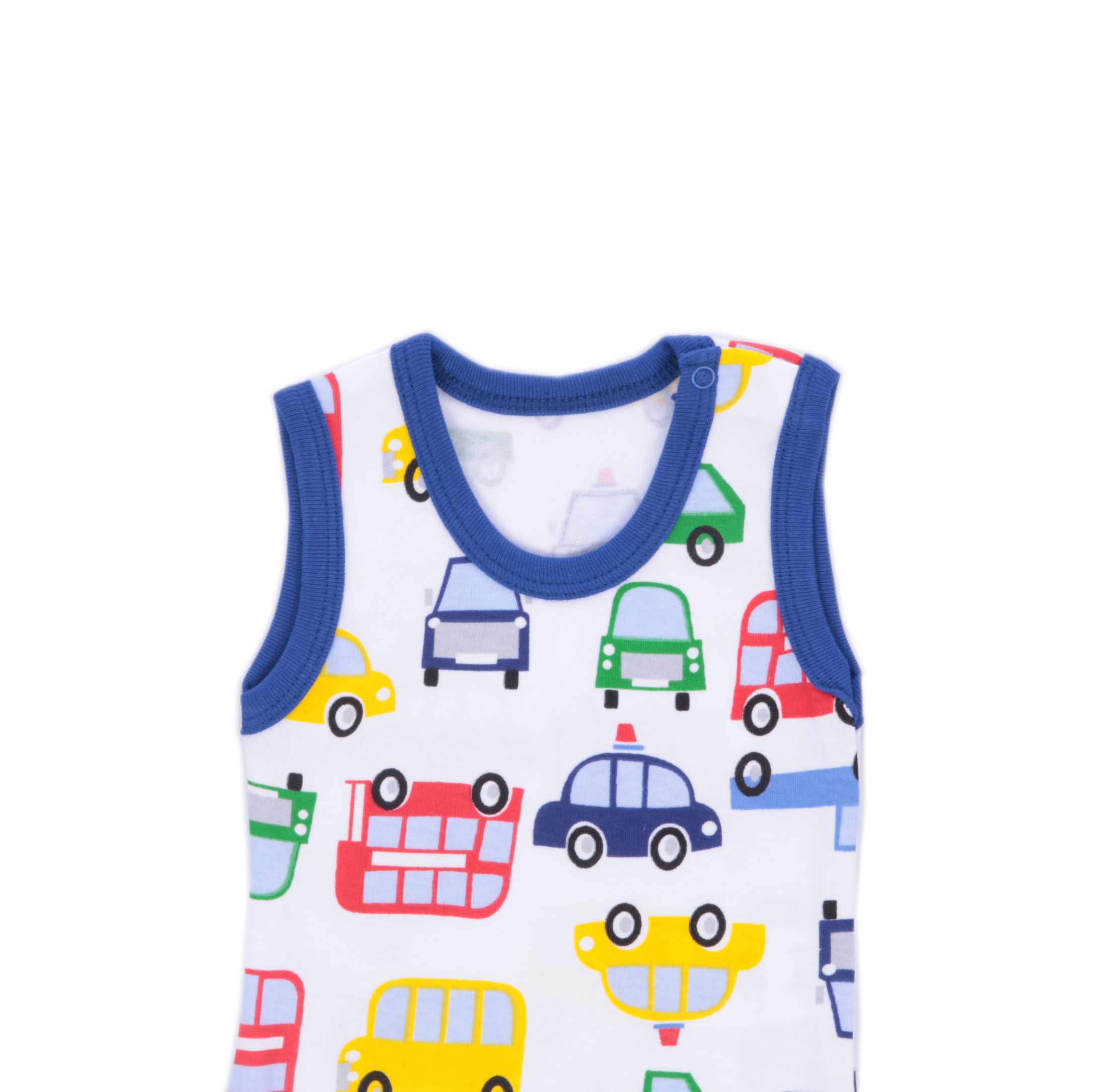 Blue Car Patterned Baby Bodysuit